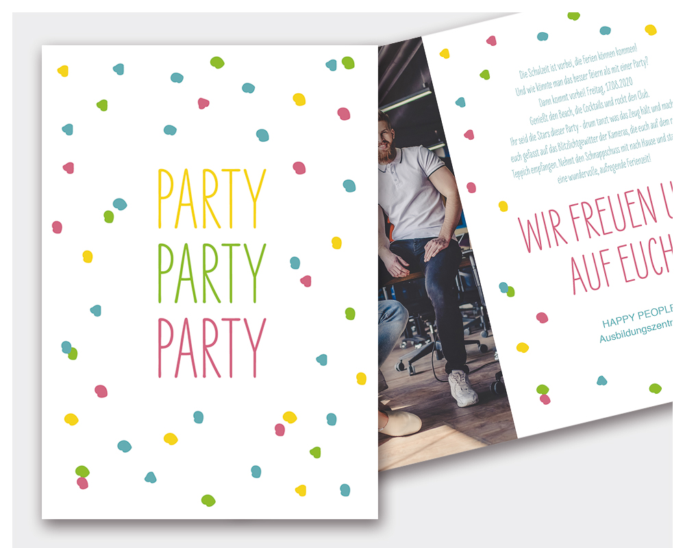Einladungskarte Party - Konfetti