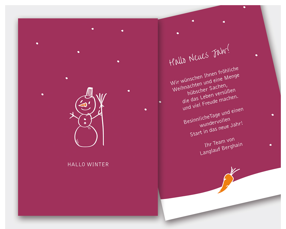 Weihnachtskarte Schneemann