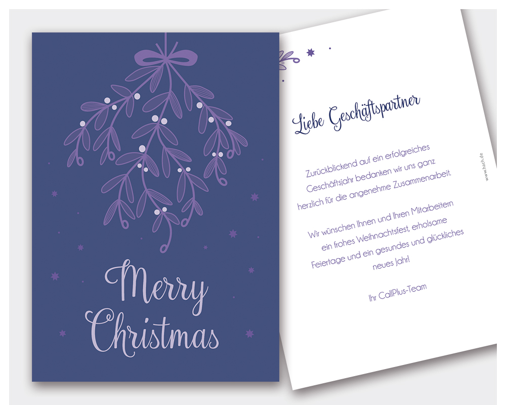 Weihnachtskarte Mistel