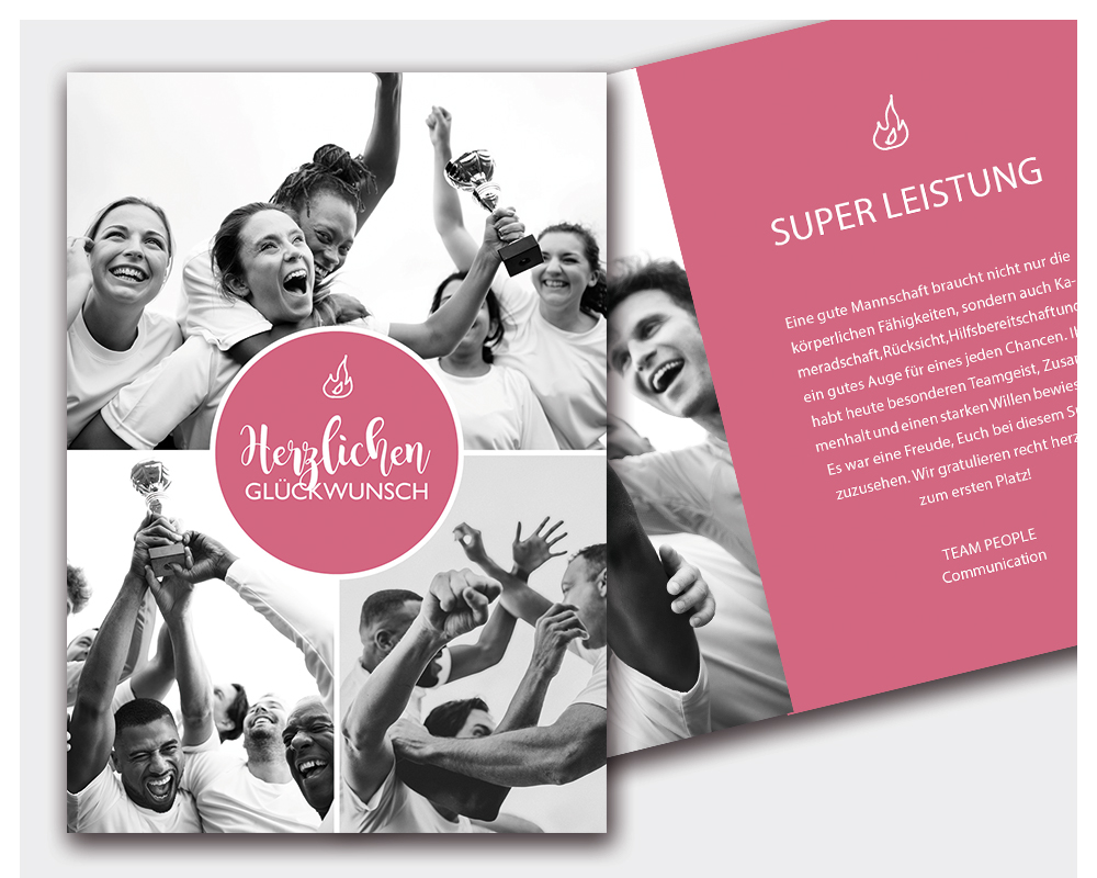 Glückwunschkarte Team
