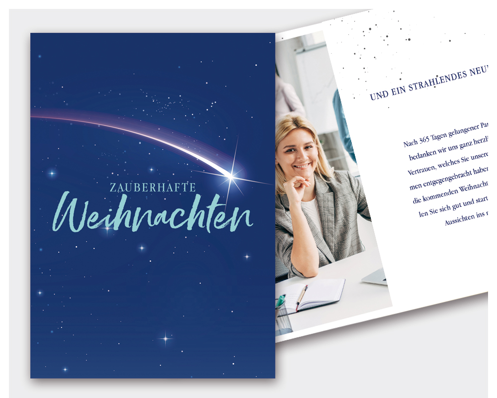 Weihnachtskarte Sternschnuppe